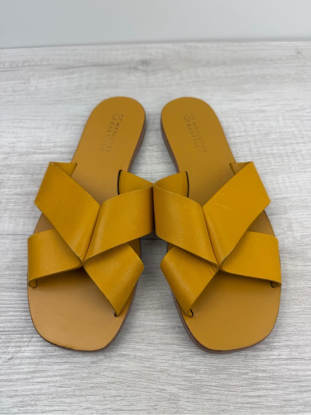 Mercedes Castillo Amelea Leather Sandals Yellow Size 7.5 / 37.5